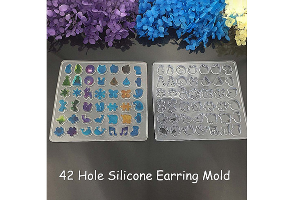 New 42 Hole Silicone Earring Mould Jewelry Mold Craft Diy Resin Earrings  Silicone Mold Diy Handmade Jewelry