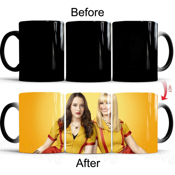 Hot girls coffee cups 2 Broke Girls Tv Show Mug Heat Sensitive Mugs Transforming Cup Cold Hot Heat Changing Color Magic Mug Tea Cups Wish
