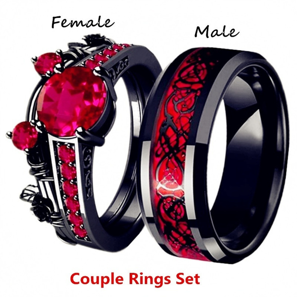 Mens red hot sale wedding rings