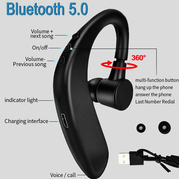 Painless Ear-hook 5.0 Earphones Ergonomic Design Bluetooth Headset Wireless Earbuds with Mic for Hand-free Calling Driving Headset | Wish