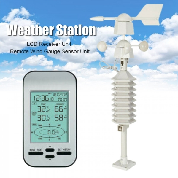 RF 433mhz Wireless Weather Station Clock Wind Speed Direction Sensor  Temperature