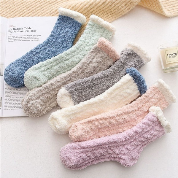 Ladies Women Winter Warm Soft Fluffy Bed Socks Lounge Slipper