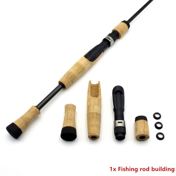 New 1 Set DIY Fishing Rod Building High Quality Imitation Wood Soft DIY Fishing  Rod Seat Handle Set Building Repair Composite Cork Casting Grip