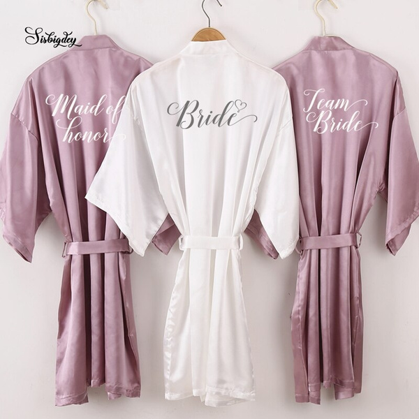 bride to be and bridesmaid robes