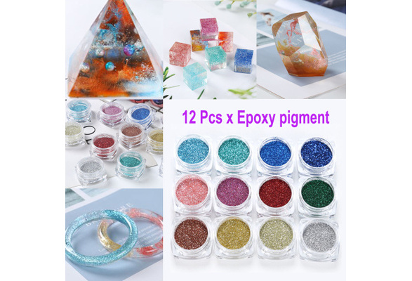 12 Pcs/set DIY Crystal Epoxy Filler Slime Dye Powder Pearl Pigments  Colorants for Soap Candle Resin Jewelry Making DOU
