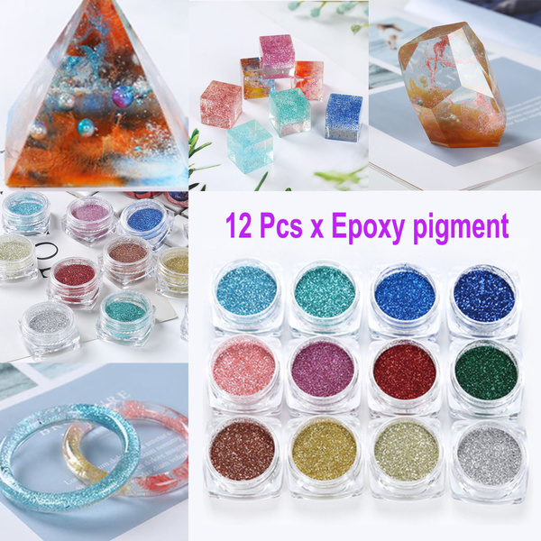 12 Pcs/set DIY Crystal Epoxy Filler Slime Dye Powder Pearl