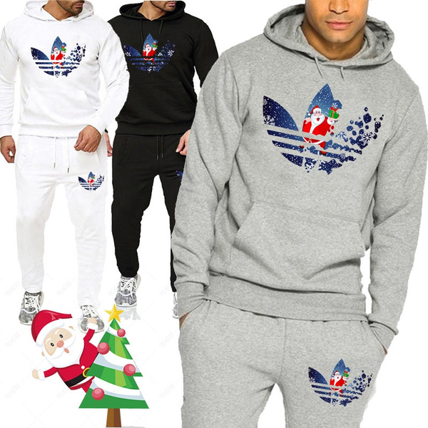 Men's Santa Claus Tracksuit Christmas Outdoor Sports Jogging Hoodie Suit Sweater + Trousers 2Pcs Sports Suits | Wish