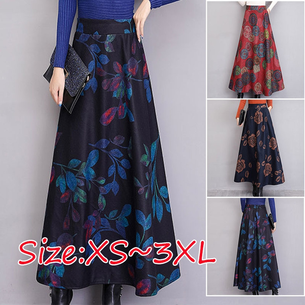 Women's plus size 2024 maxi skirts in winter