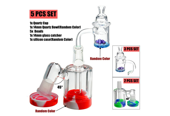 with 90 Degrees Bowl 14mm Glass Collector with Silicone Container