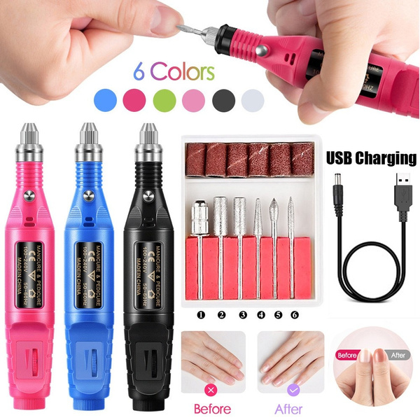 19 Newest Nail File Art Electric Drill File Acrylic Manicure Usb Portable Machine Kit Magic Wish