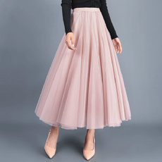 pink, Summer, long skirt, summer skirt