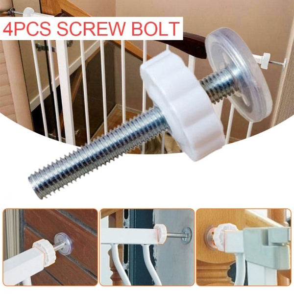 4pcs Baby Safety Stairs Gate Screws Bolts Locking Nut Spare Part Accessories Kit 