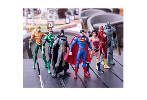 NEW 7pcs/set DC Comics Justice League Action Figure Collectible Model Toy 17cm 