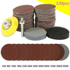 120pcs 2in Polishing Pad 60-3000 Grit Sander Disc Sanding Sandpaper Tool with Shank Backer Plate and Sponge Cushion