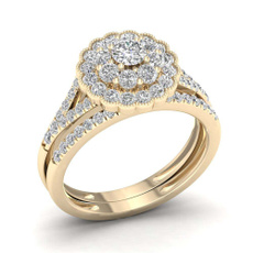 Sterling, wedding ring, 925 silver rings, 18k gold ring