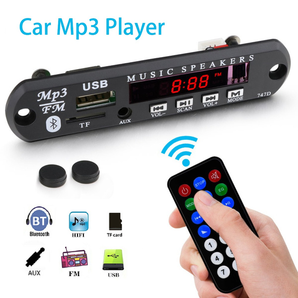 Car Wireless Bluetooth 12V MP3 WMA Decoder Board Audio Module USB Radio