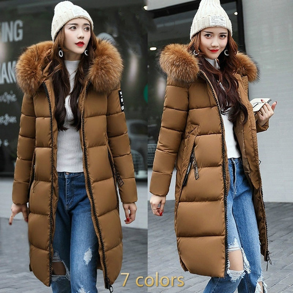 Buy chenshijiu Women Winter Warm Hooded Thick Warm Slim Jacket Long  Overcoat Coats Jackets 4 3XL at Amazon.in