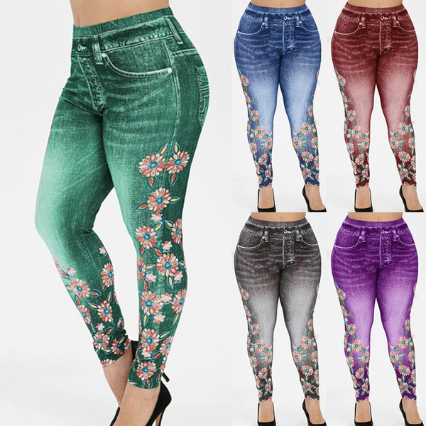 Women'S Fashion High Waist Floral Print 