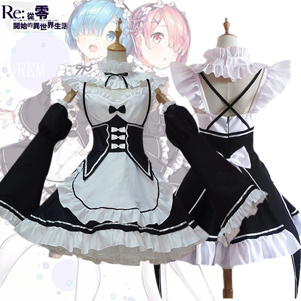 Anime Re: Zero kara Hajimeru Isekai Seikatsu Rem Ram Cosplay Costume Maid  Dress