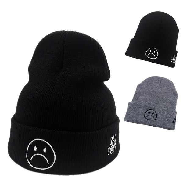 Lil Peep Crybaby Beanies for Guys Fashion Knit Hat for Unisex Novelty Gift Black Cap Hedging Hat 