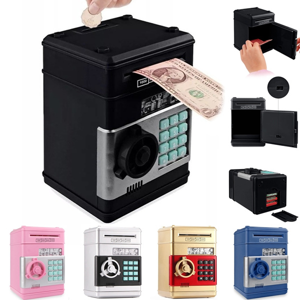 Electronic Piggy Bank Money Password Box Cash Coins Saving Auto Deposit Gift 