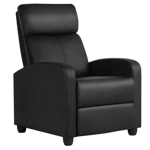 Adjustable Recliner Chair Pu Leather Sofa With Pocket Spring Living Room Bedroom Home Theater Black Wish Adjustable Recliner Chair Pu Leather, Leather Recliner Sofa Chair