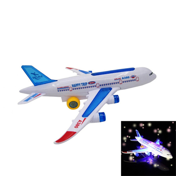 Model Aeroplane with LED Flashing Light Sounds Music Electric Toys Plane Air Bus