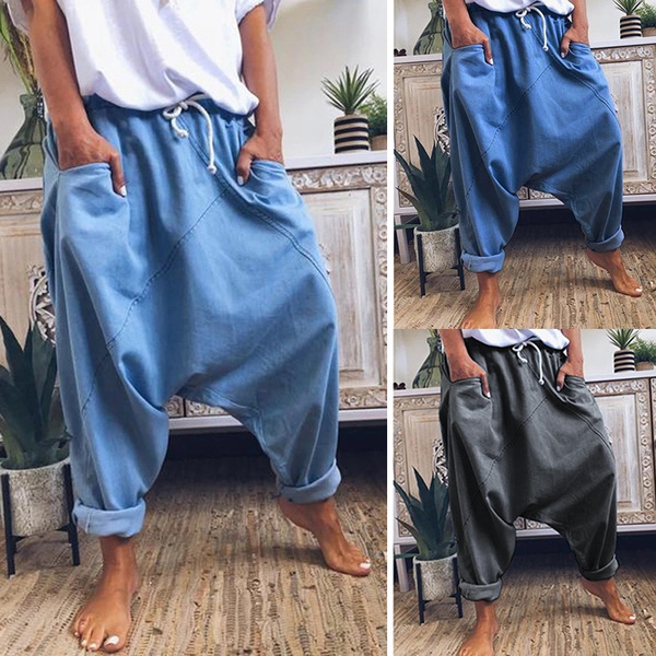 Denim Harem Low Crotch Pants – Clothes By Locker Room