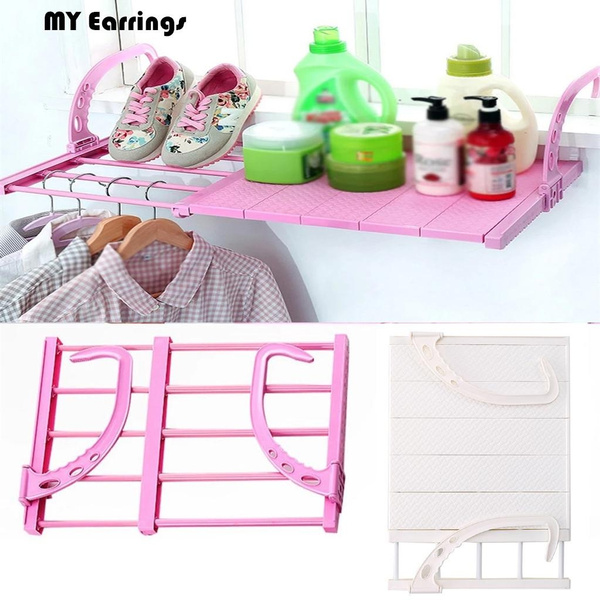 Folding Drying Rack Outdoor Portable Clothes Hanger Balcony Laundry Dryer Airer