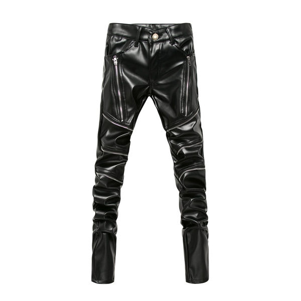 PU Leather Pants High Quality Winter Korean Luxury Clothing Big Size  Windproof Casual Warm Trousers Black Pantalon Cuero Hombre