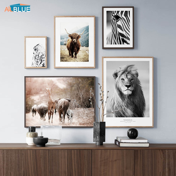 Wall Art Canvas Painting Animal Picture Poster Prints Cow Painting Home Decor