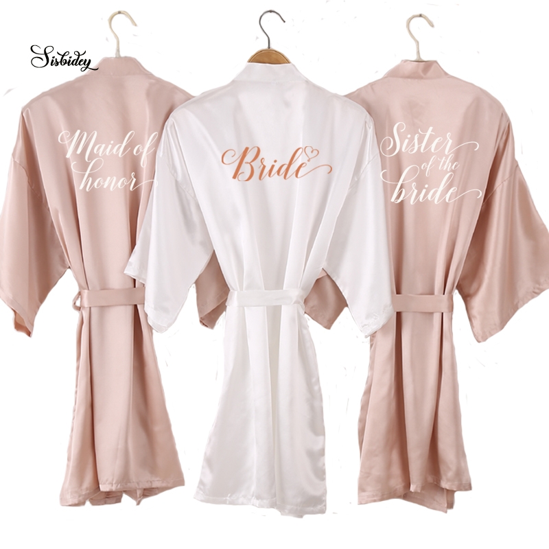 champagne satin robes