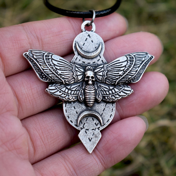 Skull Moth necklace