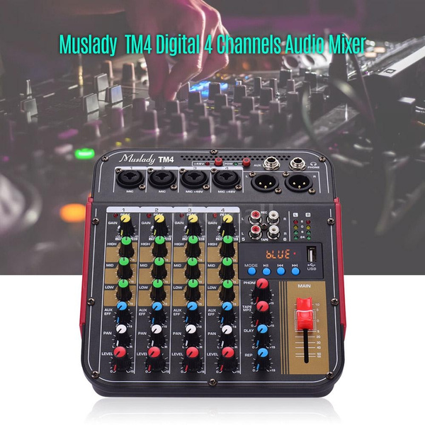 TM4 Consola mezcladora de audio digital de 4 canales Consola mezclador TM4 Consola mezcladora de audio digital de 4 canales Consola mezclador