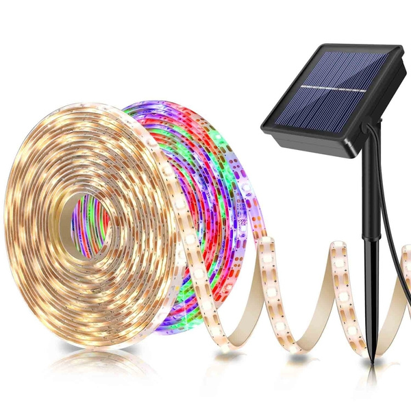 5m 150led Strip Light With Solar Power Smd2835 Flexible Lighting Tape 8 Modes Led Waterproof Backlight Garden Decoration Wish 5m 150led Strip Light With Solar Power, Garden Led Strip Lights Solar