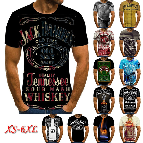 XS 6XL New Fashion Jack Daniels 3D Printed T shirt Men Women Casual Short Sleeve T Shirt Vintage Design Tops