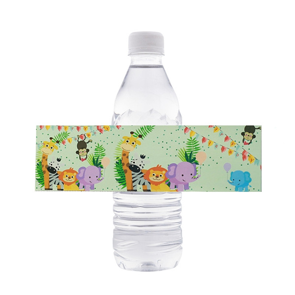 Safari Animals Baby Nursery Kids Water Bottle by decampstudios