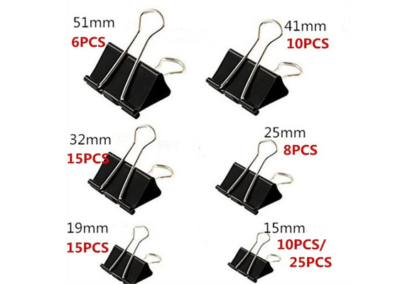 Long Tail Clip File Clip Large Size Long Tail Clip Ticket Holder Office Stationery Color : Black, Size : 50MM