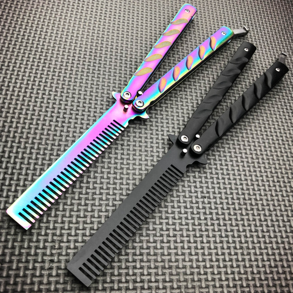 Spider Web Butterfly Knife Practice Trainer Balisong with Bl