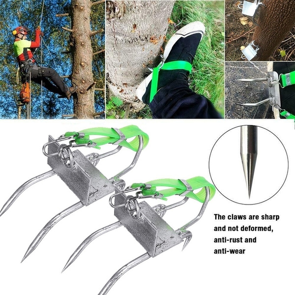 spiked climbing shoes