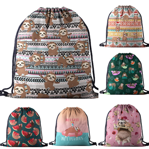 Cinch Backpack for School Gifts Upetstory Animals Patterned Drawstring Gym Bag for Teens Kids Sea Turtle One Size