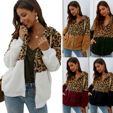 Plus Size, Long Sleeve, leopard top, Jackets/Coats