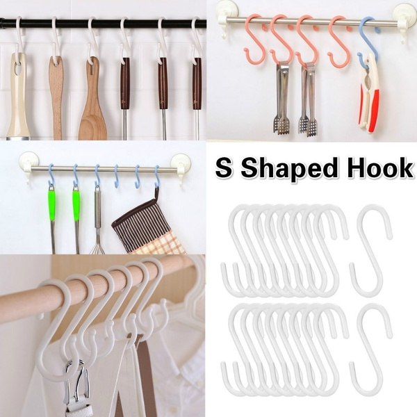 uxcell Metal S Hooks 2.6 S Shaped Hook Hangers for Kitchen Bathroom Bedroom Storage Room Office Outdoor Multiple Uses 8pcs 