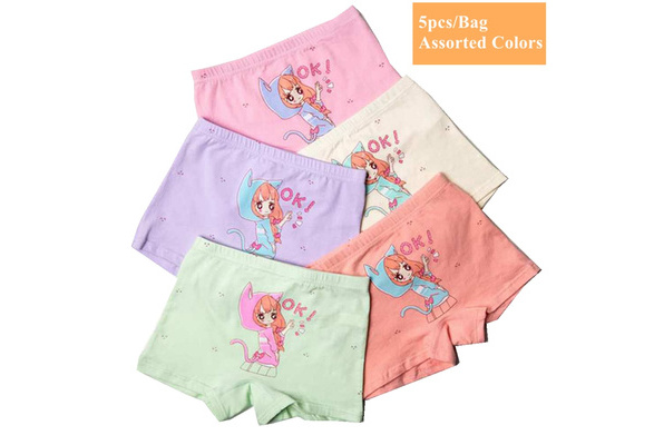 5pcs/Lot Baby Kids Girls Underwear Briefs Panties Short Colorful Children