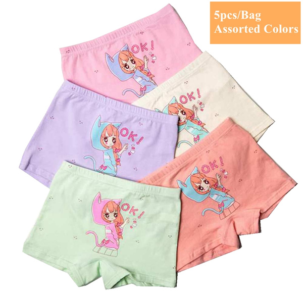 5pcs/lot Cartoon Cat Princess Briefs Underwear for 5-12 Years Kids Clothing  Toddler Baby girls underwear Cute Short Panties Children Girls 669