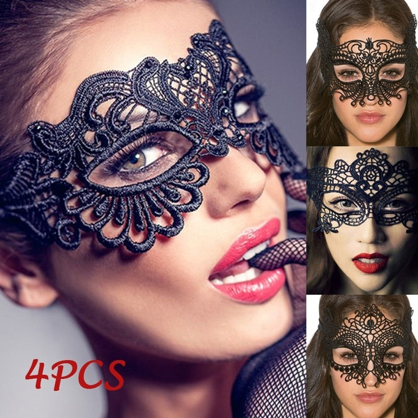 Halloween Eye Mask Fancy Dress Party Mask Black Orange Cobwebs Masked Ball 