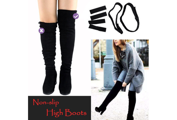 Knee Boots Straps Anti-Slip Fixed belt 1 pair with 20 pcs Tape Stickers Anti-Drop Down Prevent Loose No Fall Off 