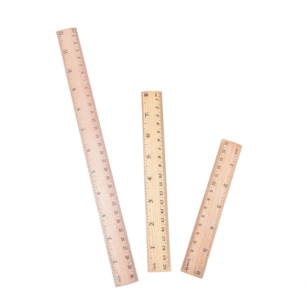 Double Side Wooden Ruler Wood Carpenter Inch Scales & Metric Scales Tools HEP 