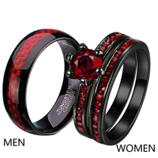 Couple Rings, wedding ring, blackandredcouplering, Jewelry