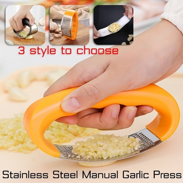 Stainless-Steel Manual Garlic Press Crusher Squeezer Masher Kitchen Tools 